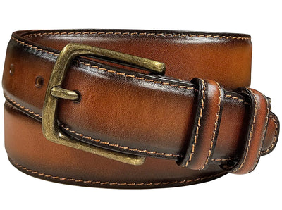 Genuine Leather Dress Belt - Antique Buckle 1-3/8