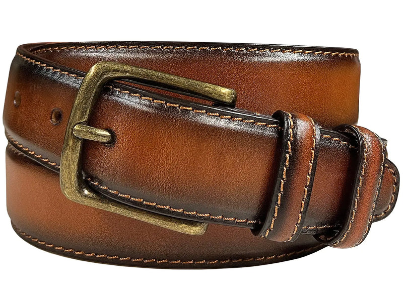 Genuine Leather Dress Belt - Antique Buckle 1-3/8