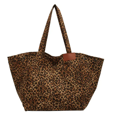 Leopard Print Canvas Tote Bag - Everyday Goods and Gadgets