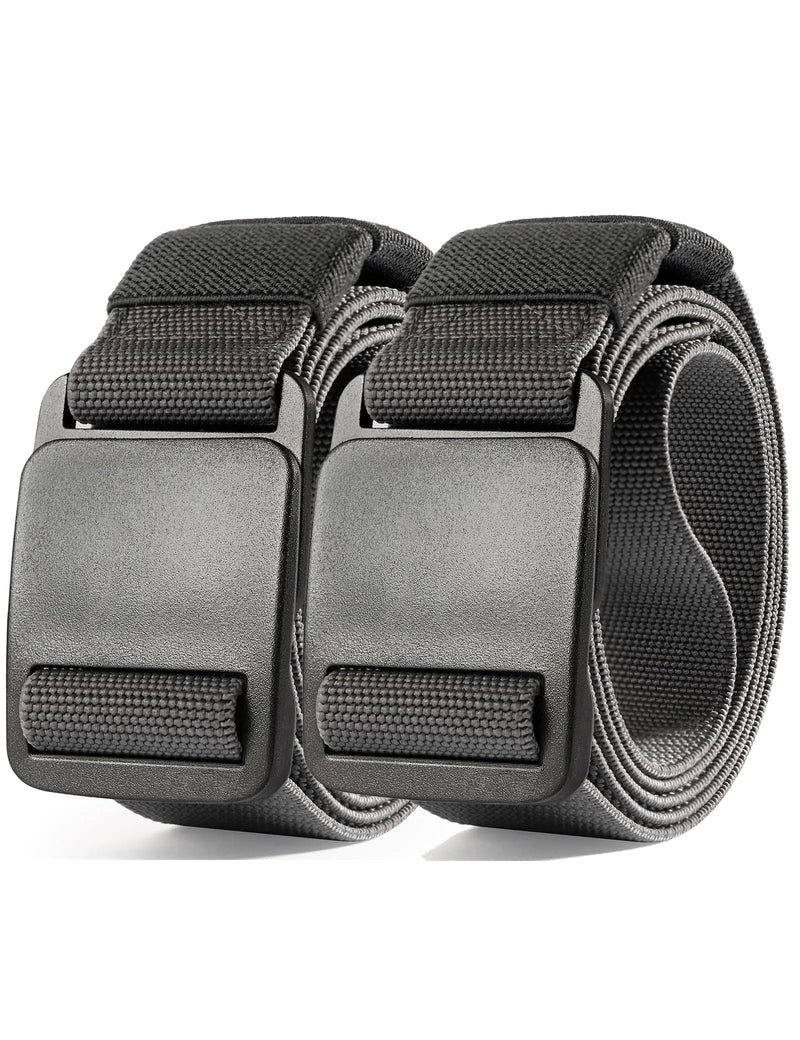 Papaanils Mens 2-Pack Quick Release Stretch Belts