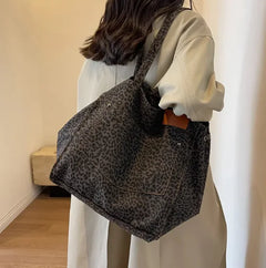 Leopard Print Canvas Tote Bag - Everyday Goods and Gadgets