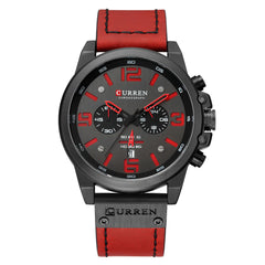6-Needle Quartz Watch with Calendar and Waterproof Strap