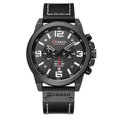6-Needle Quartz Watch with Calendar and Waterproof Strap